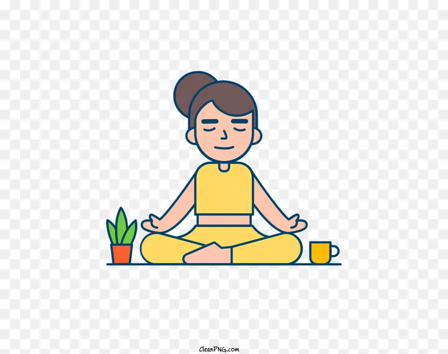 Karikatür，Meditasyon PNG