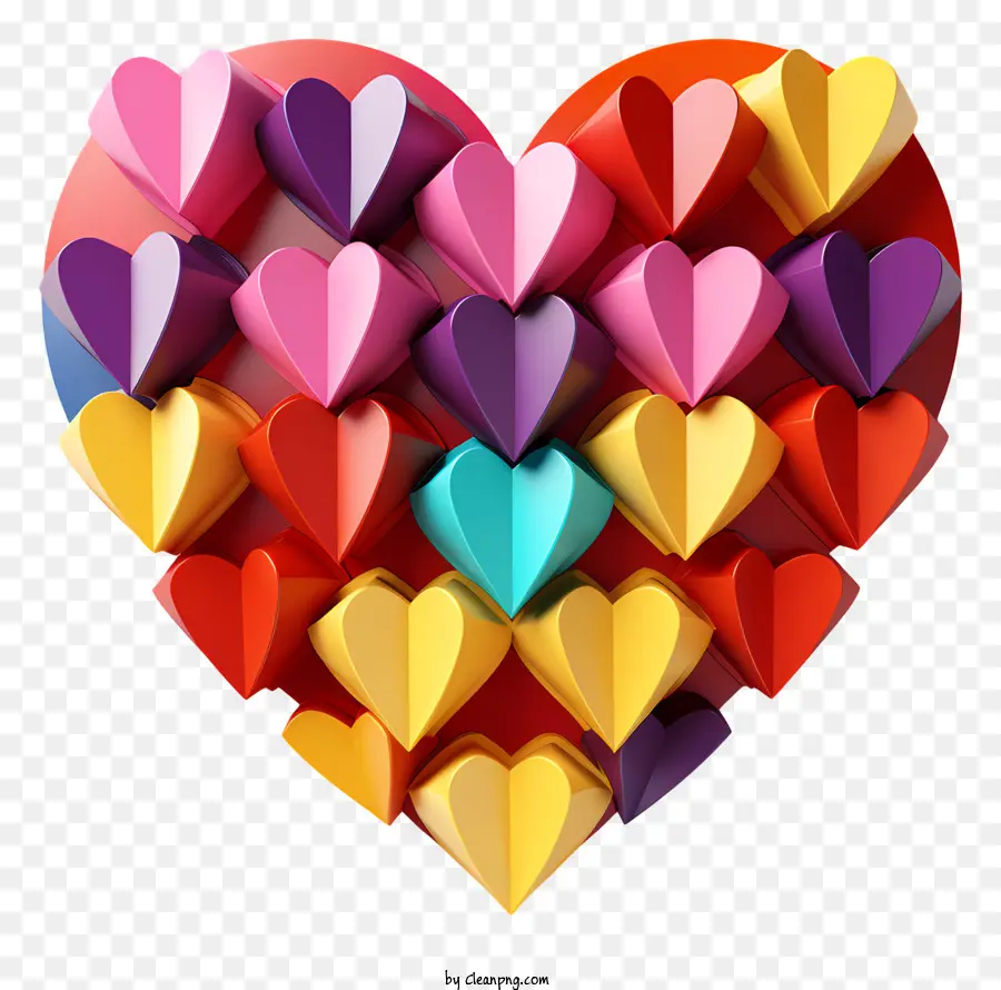 Kalp，Renkli Kağıtlar PNG