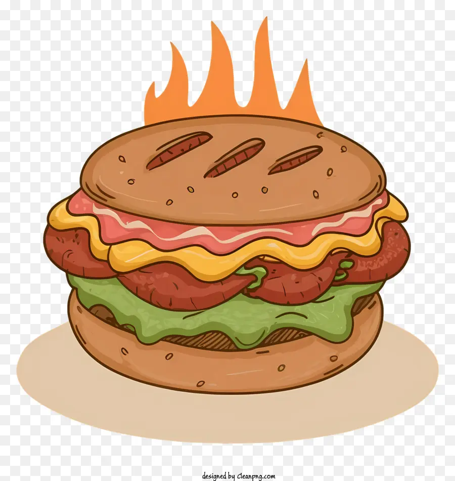 Karikatür，Hamburger PNG