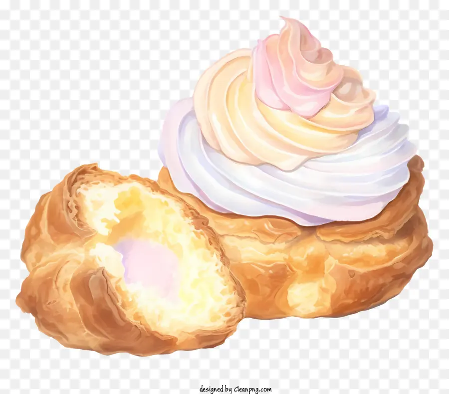 Pastel Kremalı Puf，Kremalı Puf PNG