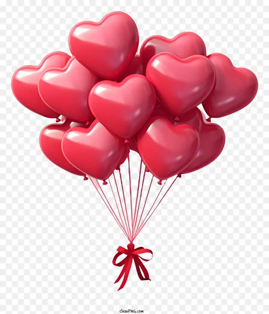 Karikatür Sevgililer Hediye Balonu，Kırmızı Kalp Balonlar PNG