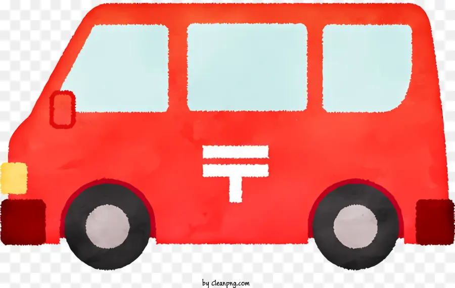 Kırmızı Otobüs，Suluboya Görüntüsü PNG