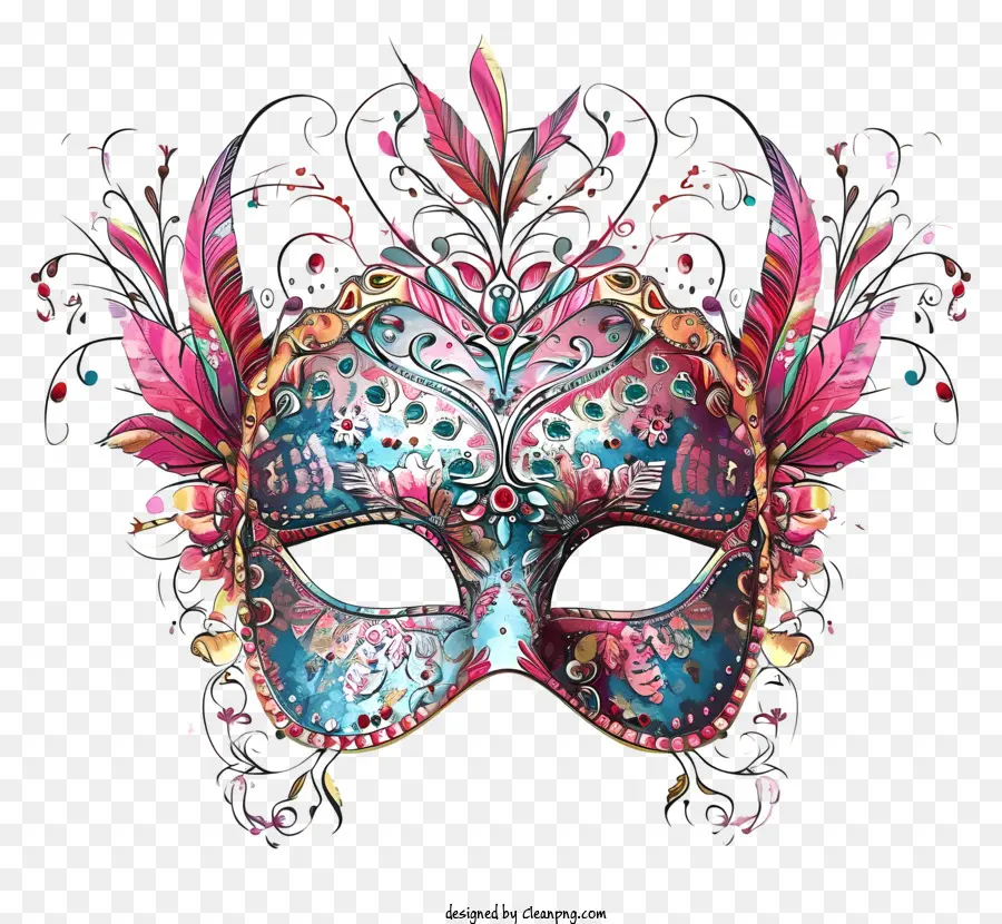 Elle çizilmiş Karnaval Maskesi，çiçek Maskesi PNG