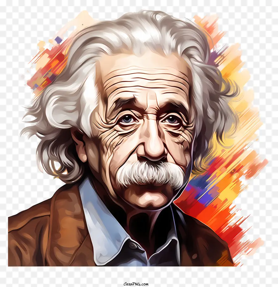 çok Renkli Boyalar Albert Einstein Portresi，Einstein PNG