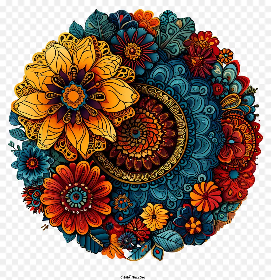 Mandala，çiçek Tasarımı PNG