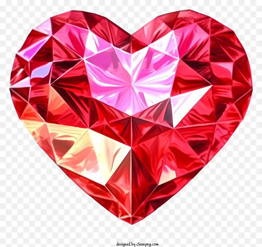 Sevgililer Kalp Elmas Simgesi，Kristal Kalp PNG