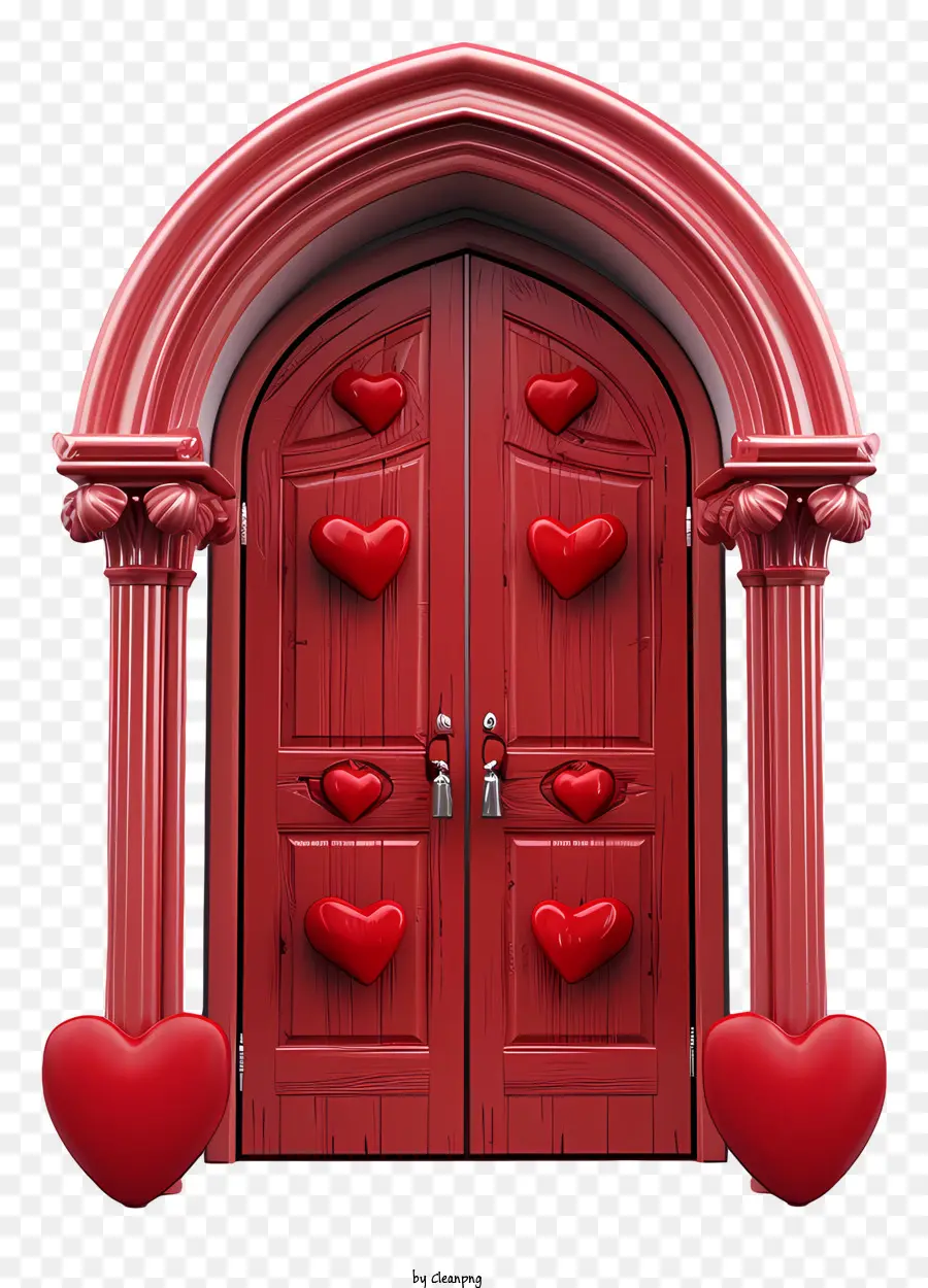 Sevgililer Günü Kapısı，Kırmızı Ahşap Kapı PNG