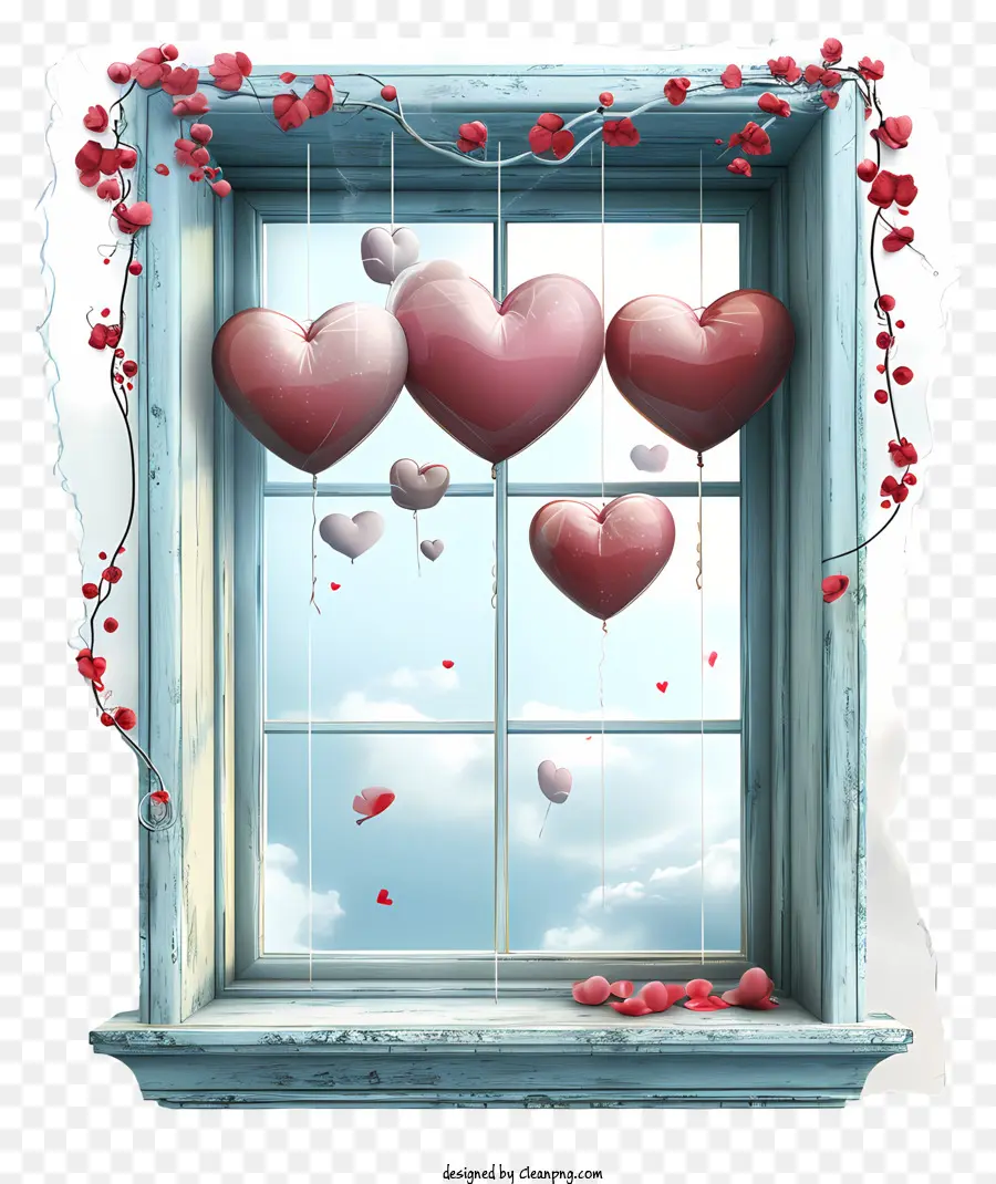 Sevgililer Günü Penceresi，Pencere Dekoru PNG