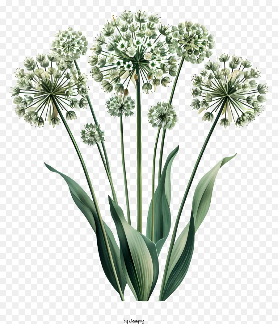 Allium Giganteum，Beyaz çiçekler PNG