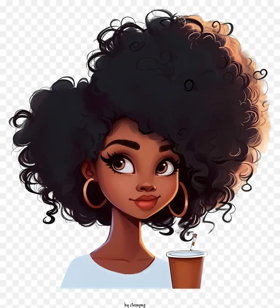 Karikatür Siyah Kız，Afrikalı Kadın PNG