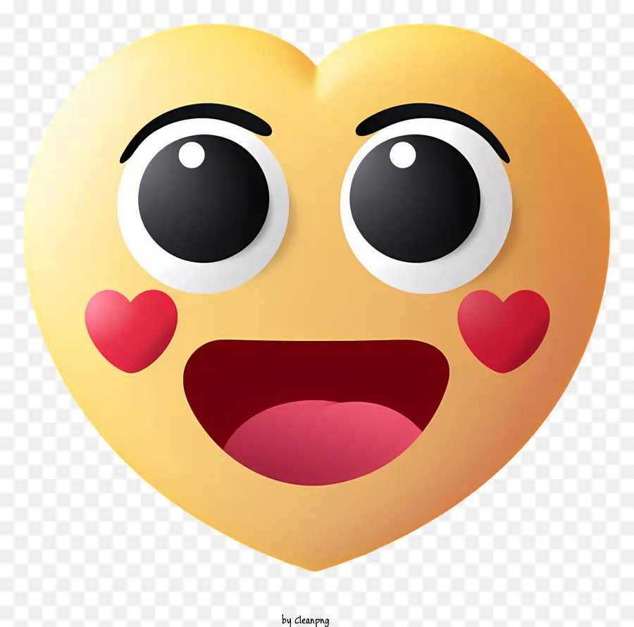 Kalp Gözleri Ile Düz Emoji，Siyah Kalpler PNG