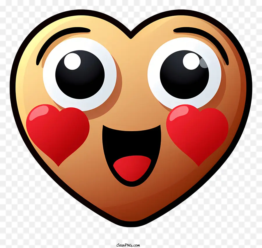 Kalp Gözleri Ile Düz Emoji，Kalpli Gülen Yüz PNG