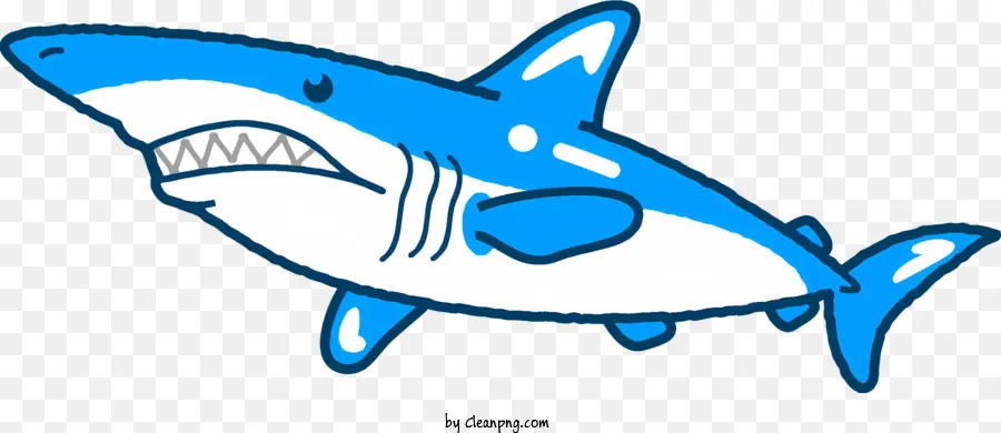 Mavi Köpekbalığı，Açık Ağız PNG