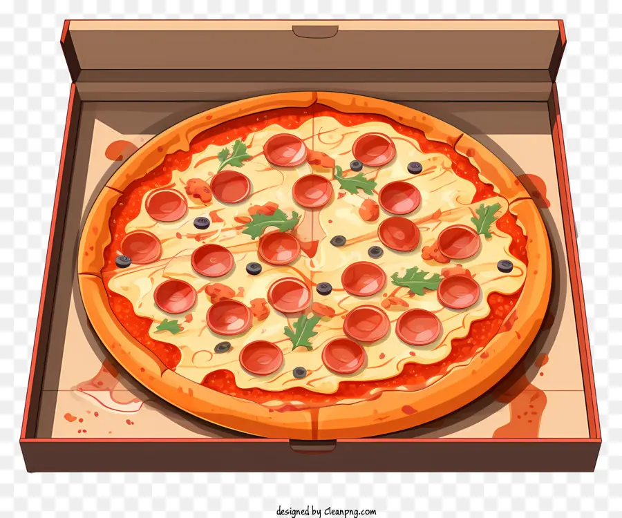 Açık Kutuda Düz Pizza，Kutudaki Pizza PNG