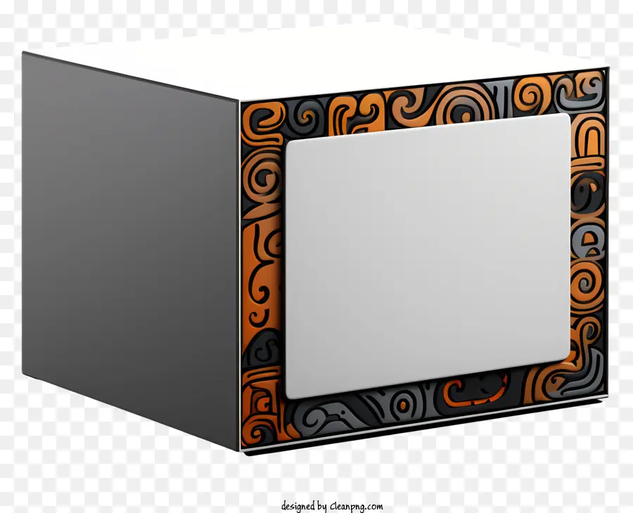 Doodle Style Box Mockup，Siyah Beyaz Tasarım PNG