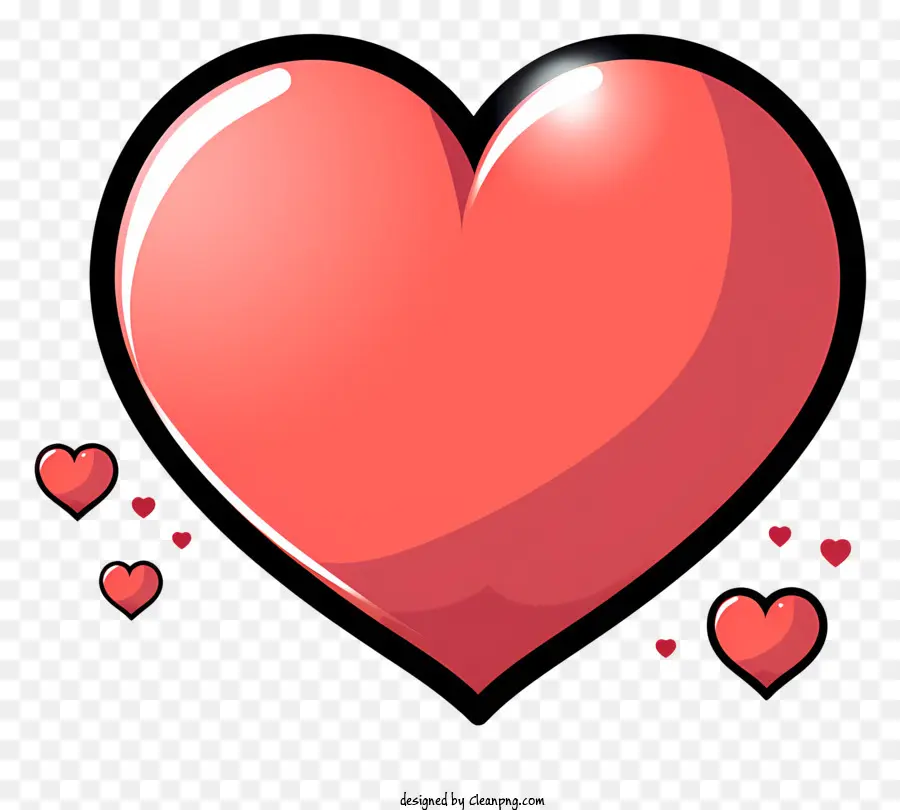 Eskiz Tarzı Kalp Emoji，Aşk PNG