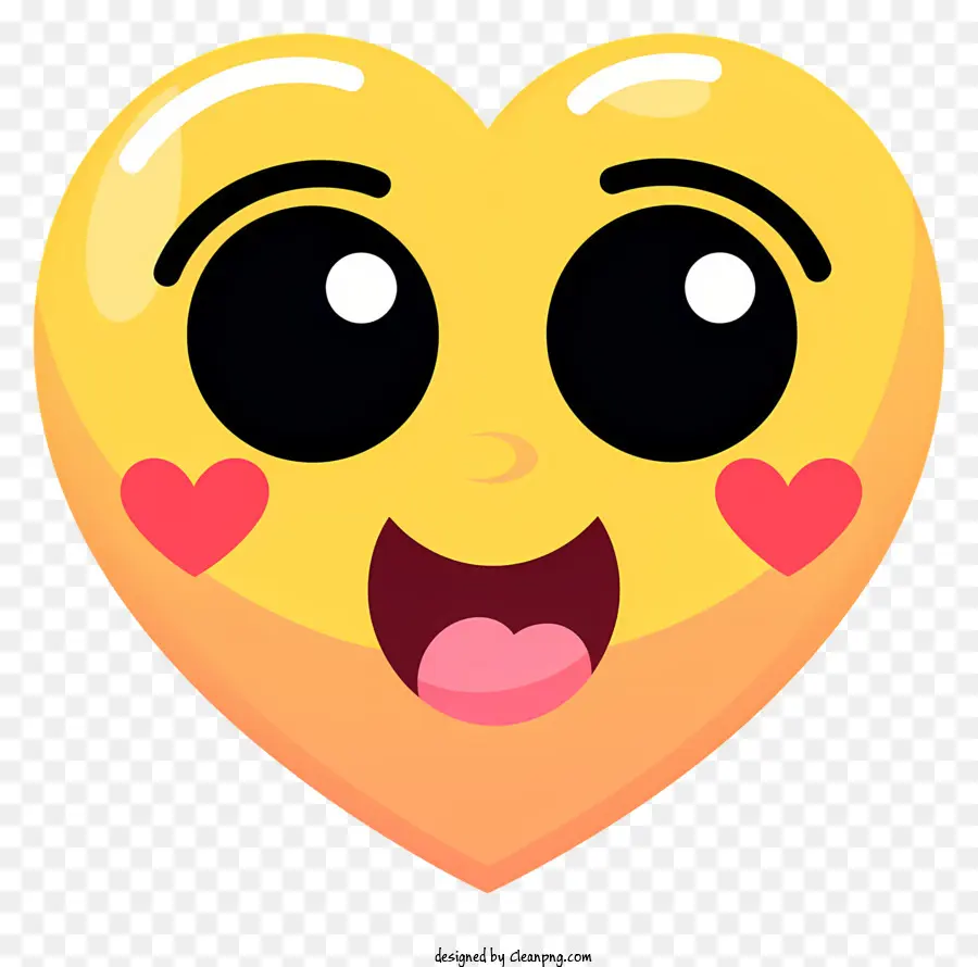 Kalp Gözlü Elle çizilmiş Emoji，Kalp Emojisi PNG