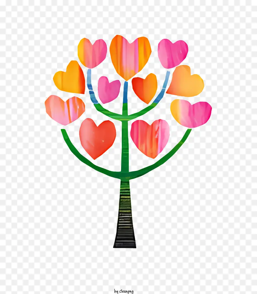 Kupa Ağacı，Çok Renkli Kalpler PNG