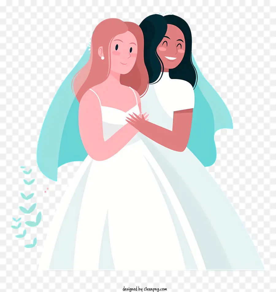 Karikatür Gelin Ve Nedime，Samesex Düğün PNG