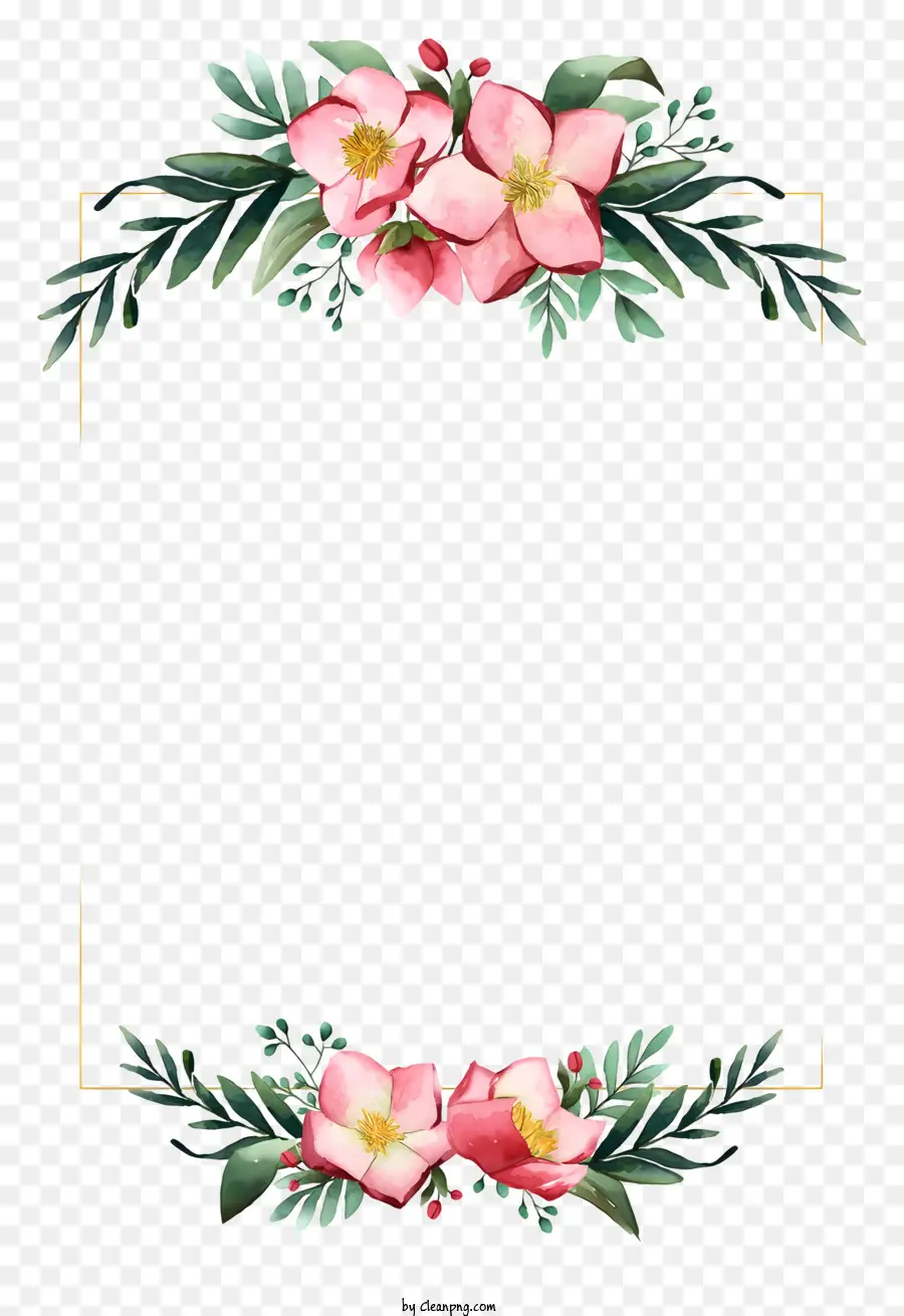 Düğün Davetiyesi，çiçek çerçeve PNG