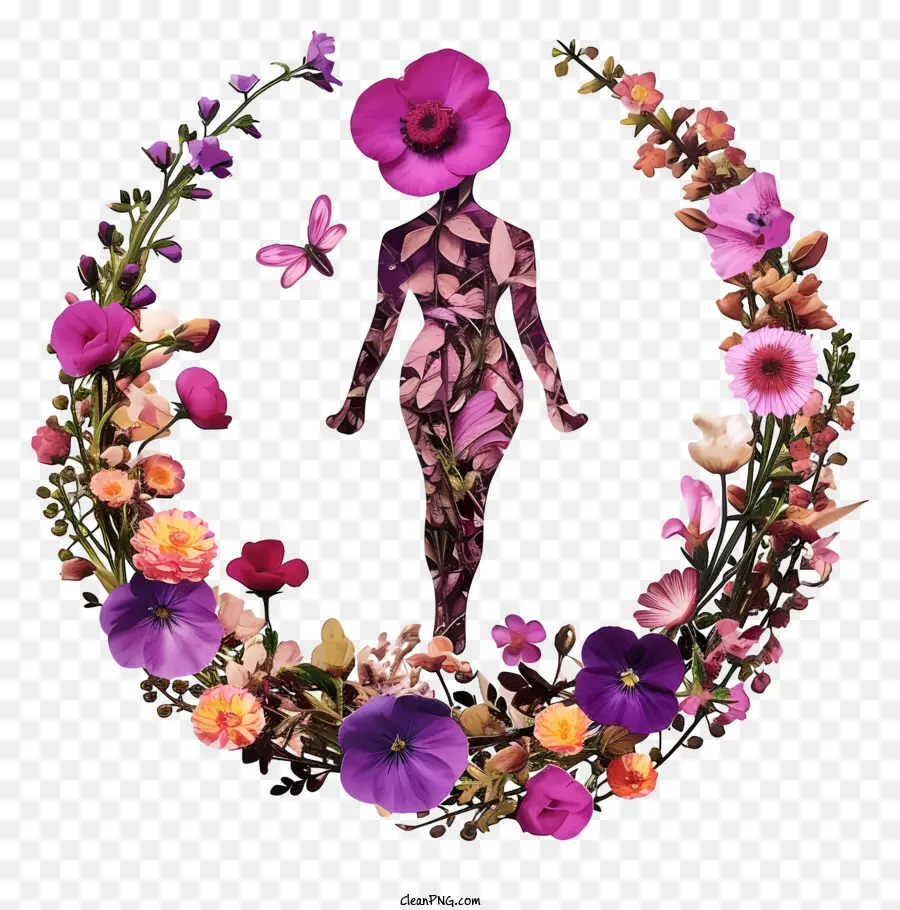 Kadın Sembolü çiçek Sanatı，çiçek çelenk PNG
