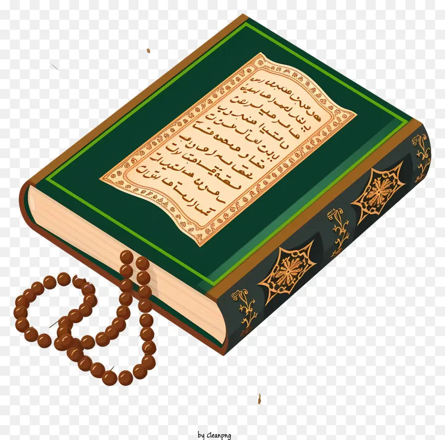 Minimalize Düz Vektör Gösteriyor，Kur'an Kutsal Kitabı Ve Dua Boncukları PNG