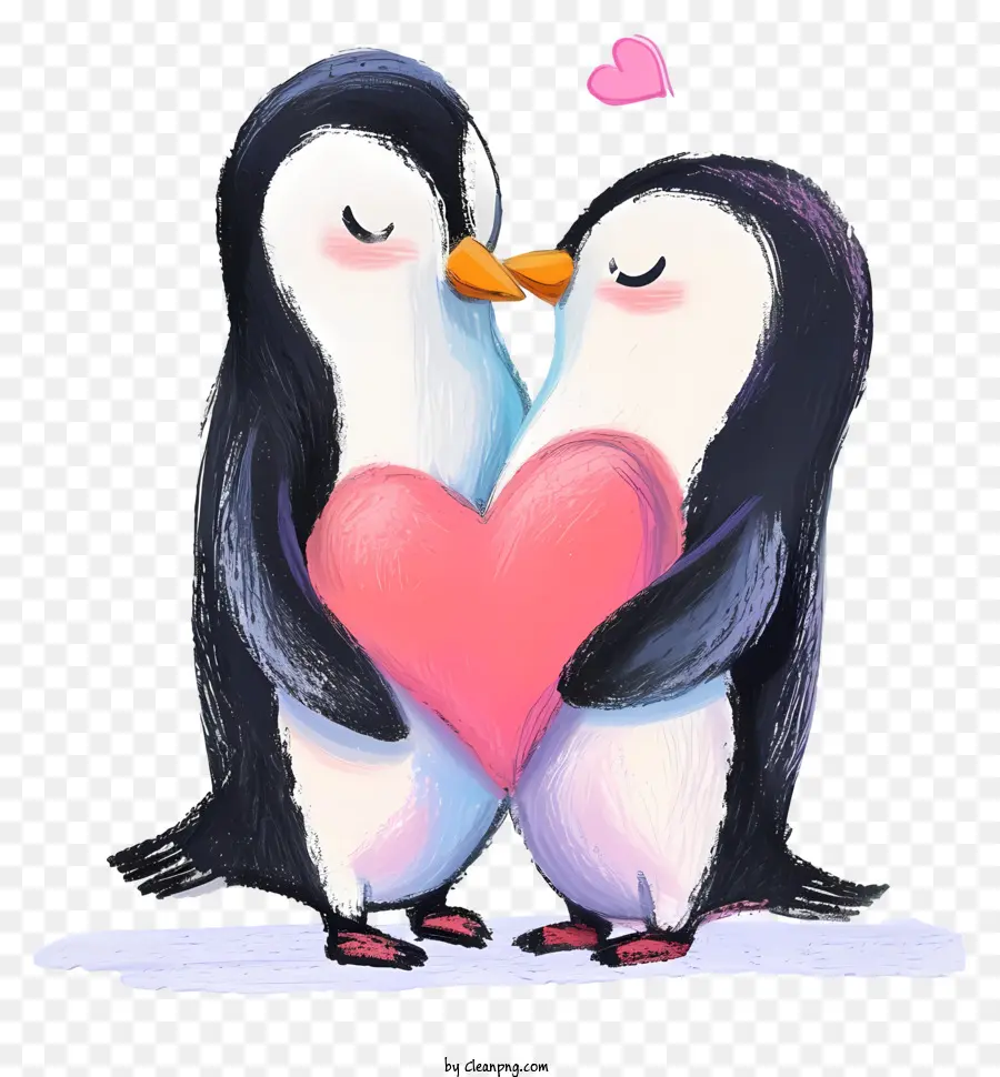 Pastel Sevgililer Günü Pengueni，Penguenler PNG