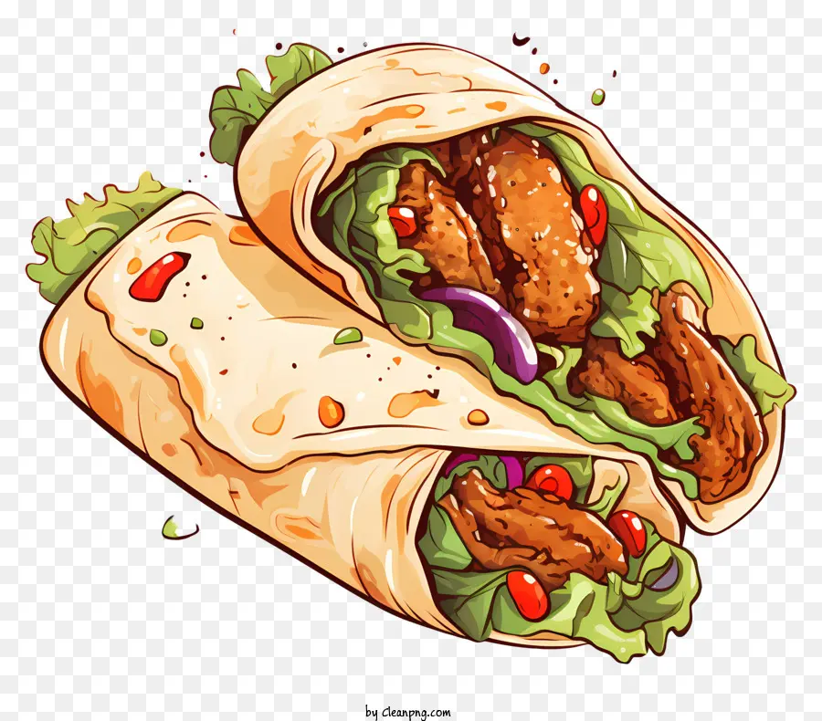 Düz şavurma，Burrito PNG