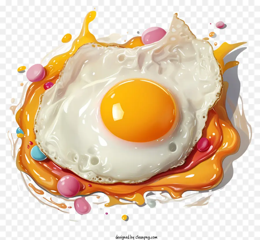 Çok Renkli Boyalar Haşlanmış Yumurta，Kızarmış Yumurta PNG