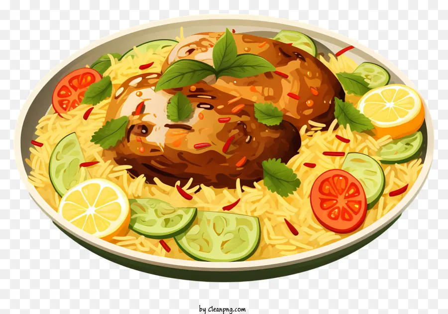 Doodle Tarzı Tavuk Biryani，Tavuk Ve Pilav PNG