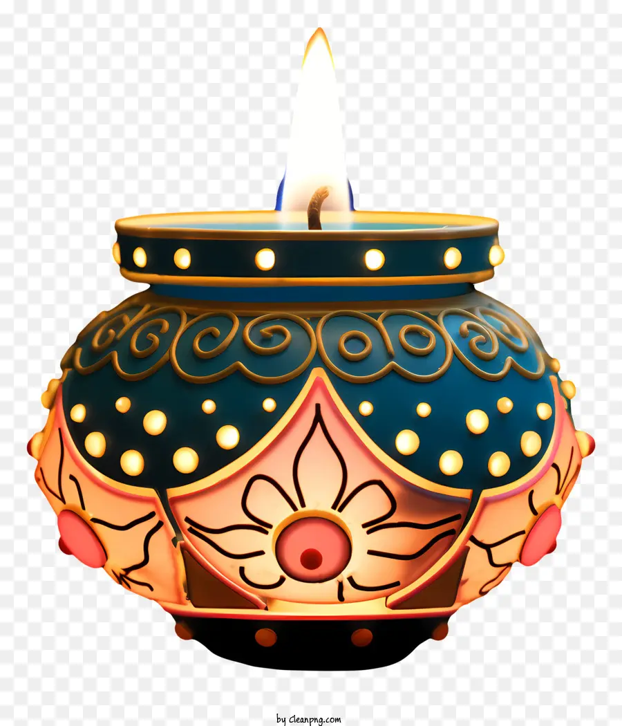 Pastel Diwali Lambası，Dekoratif Mum PNG