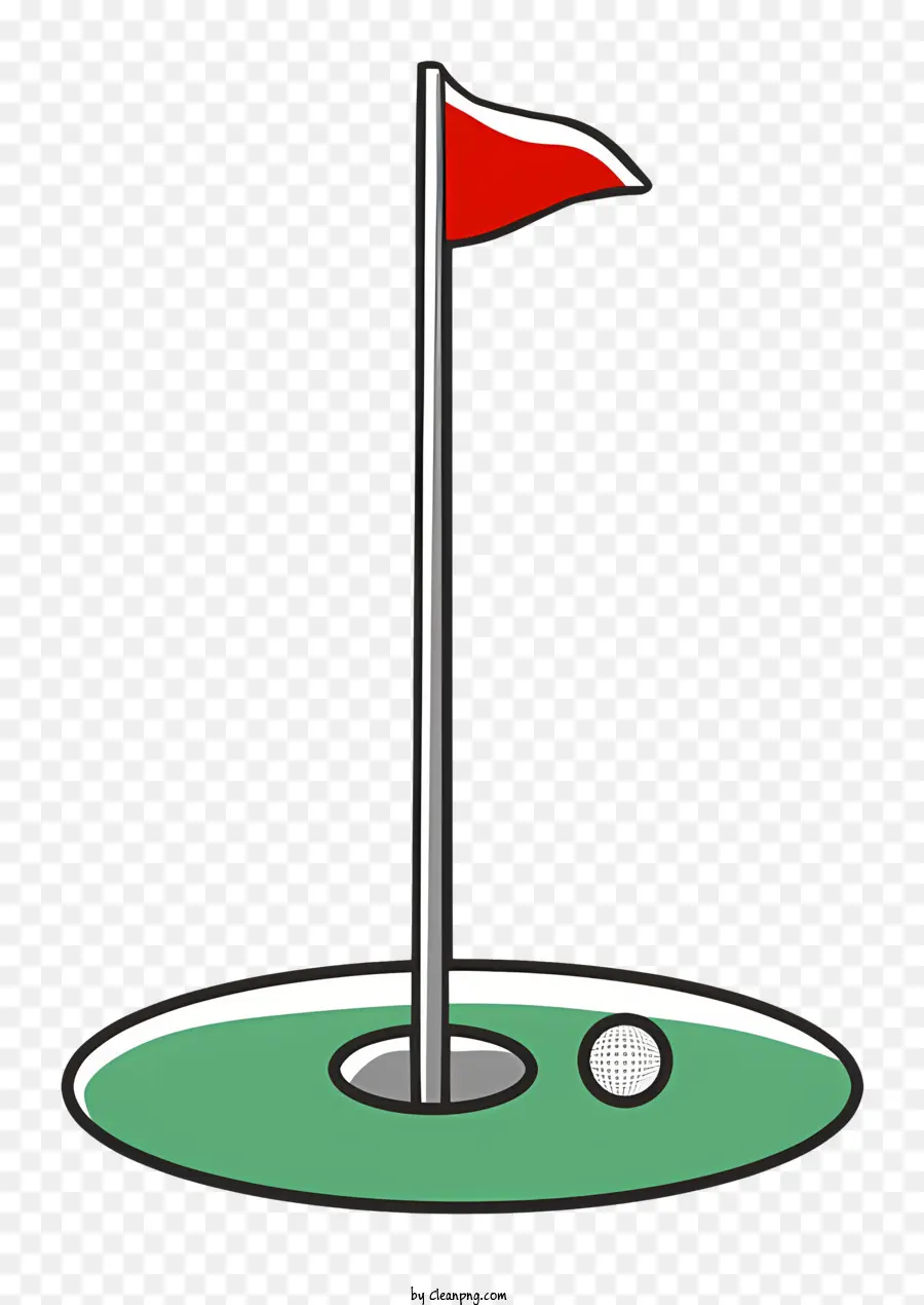 Golf Sahası，Kırmızı Ve Beyaz Bayrak PNG