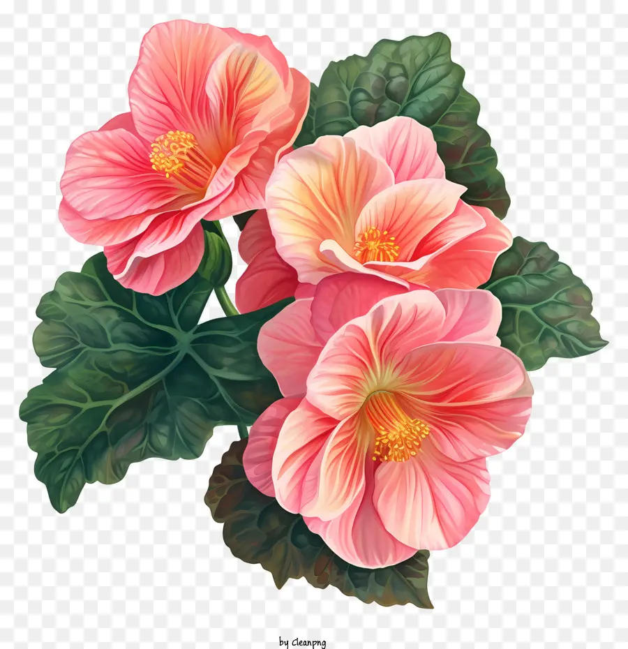 Begonya，Pembe Hibiscus çiçek PNG