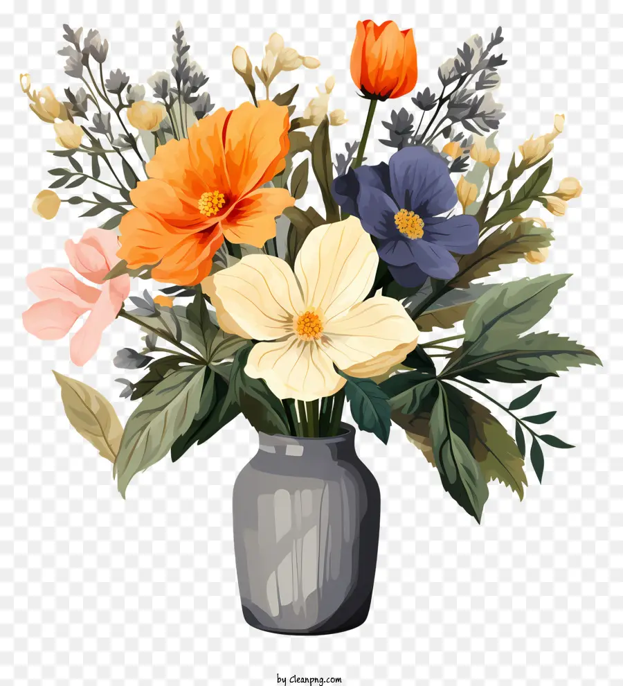 Vazoda Eskiz Tarzı çiçek，çiçek Vazosu PNG