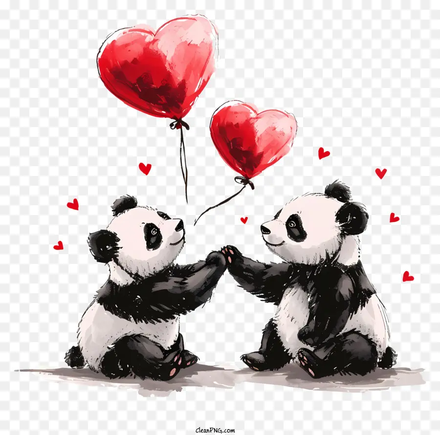 Sevgililer Günü Panda，Panda Ayıları PNG