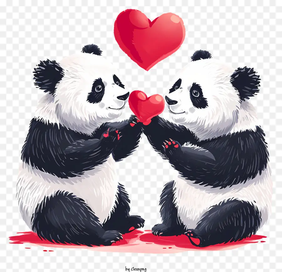Sevgililer Günü Panda，Panda Bears PNG