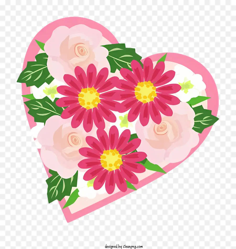 Pembe çiçekler，Heartshaped çiçek PNG