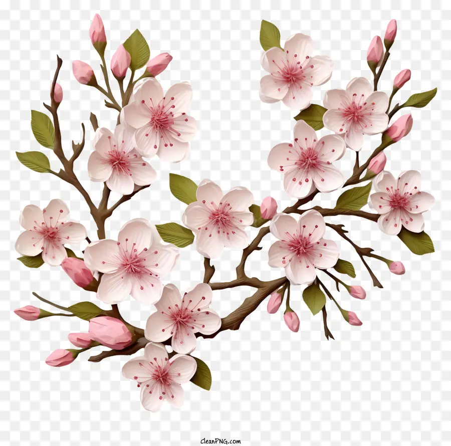 Kiraz çiçekleri Ile Boş Kağıt，Sakura Ağacı PNG