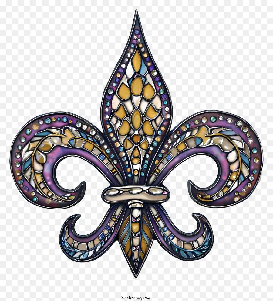 Fleur De Lis，Mor Ve Altın Fleur De Lis PNG