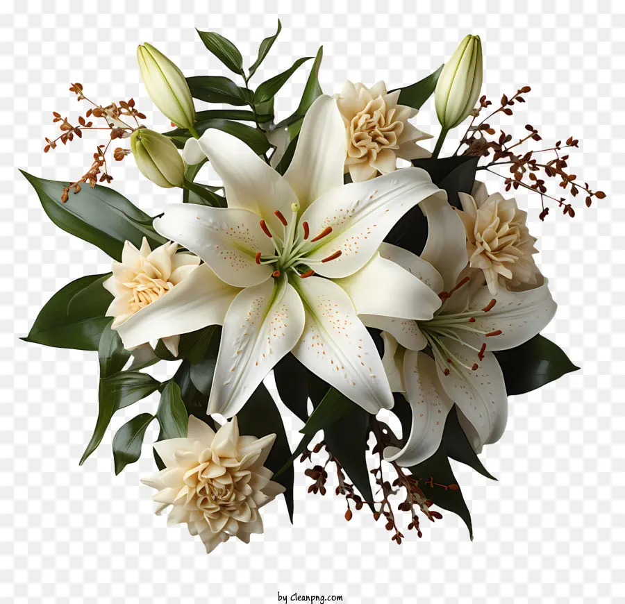 Paskalya Lily，Beyaz Buket PNG