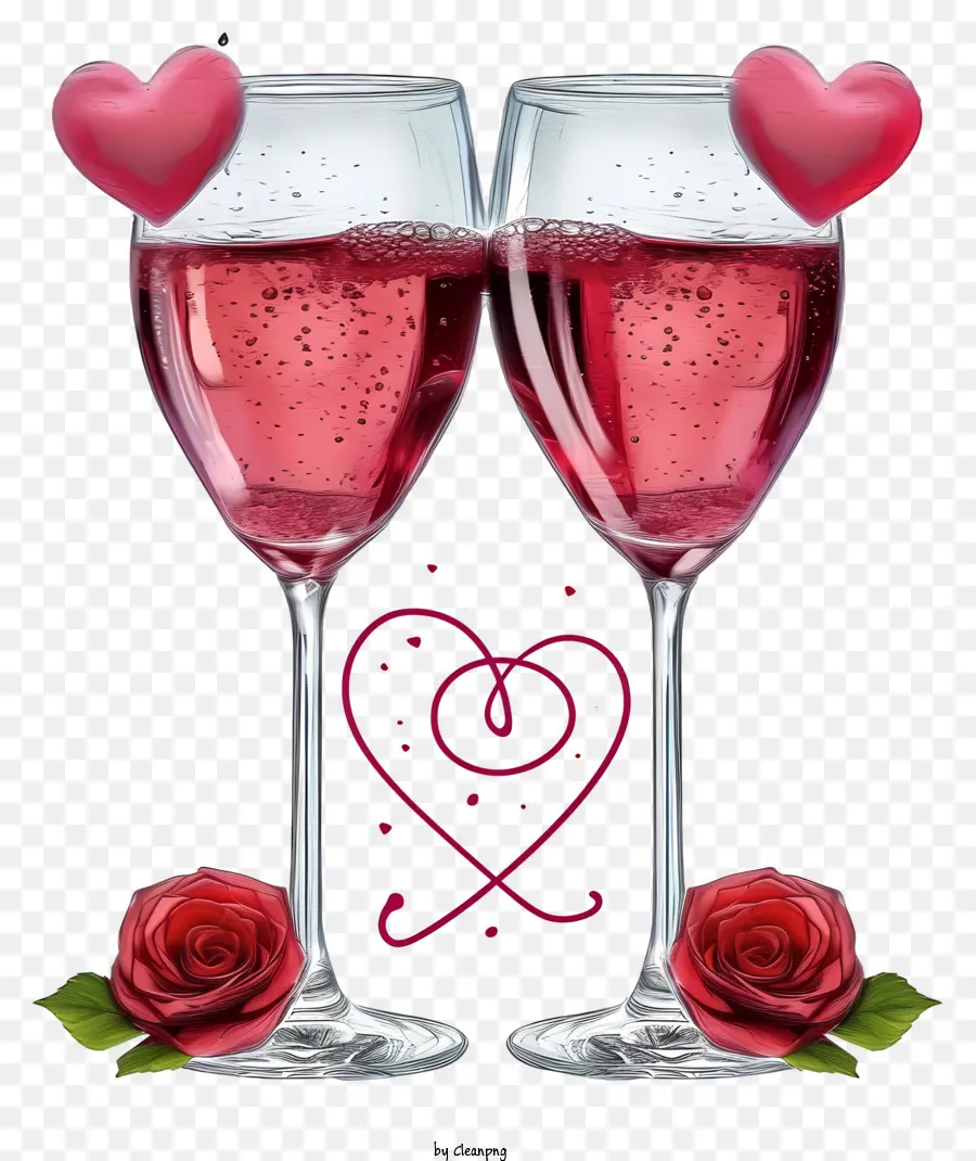 Sevgililer Günü Şarap Gözlükleri，şarap PNG