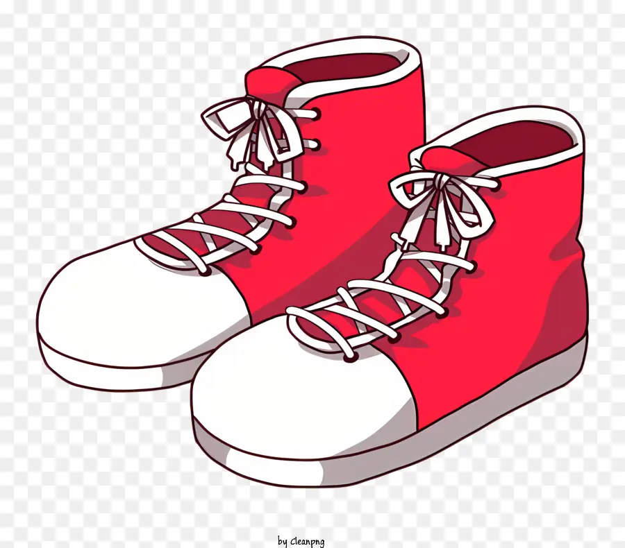 Kırmızı Sneakers，Beyaz Taban PNG