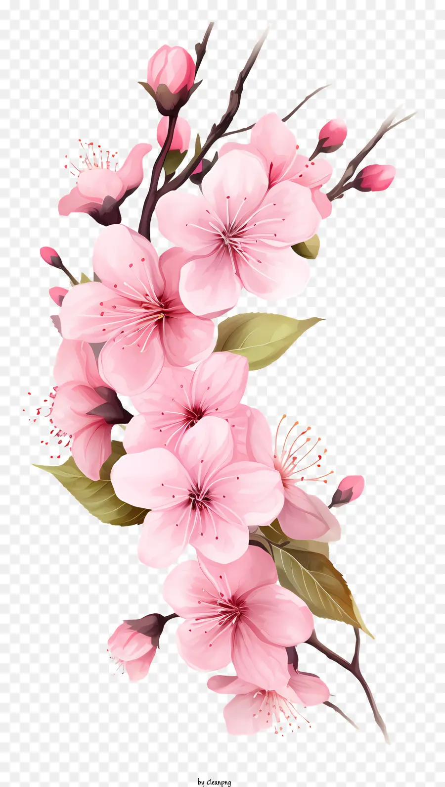 Sakura Çiçek Çerçevesi，Kiraz çiçekleri PNG