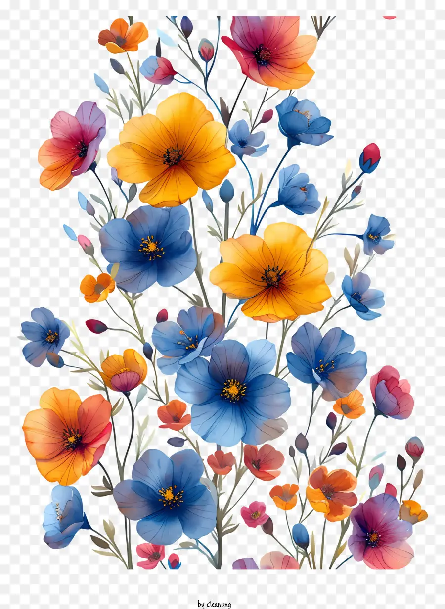 Küçük çiçekler Arka Planı，Anahtar Kelimeler PNG