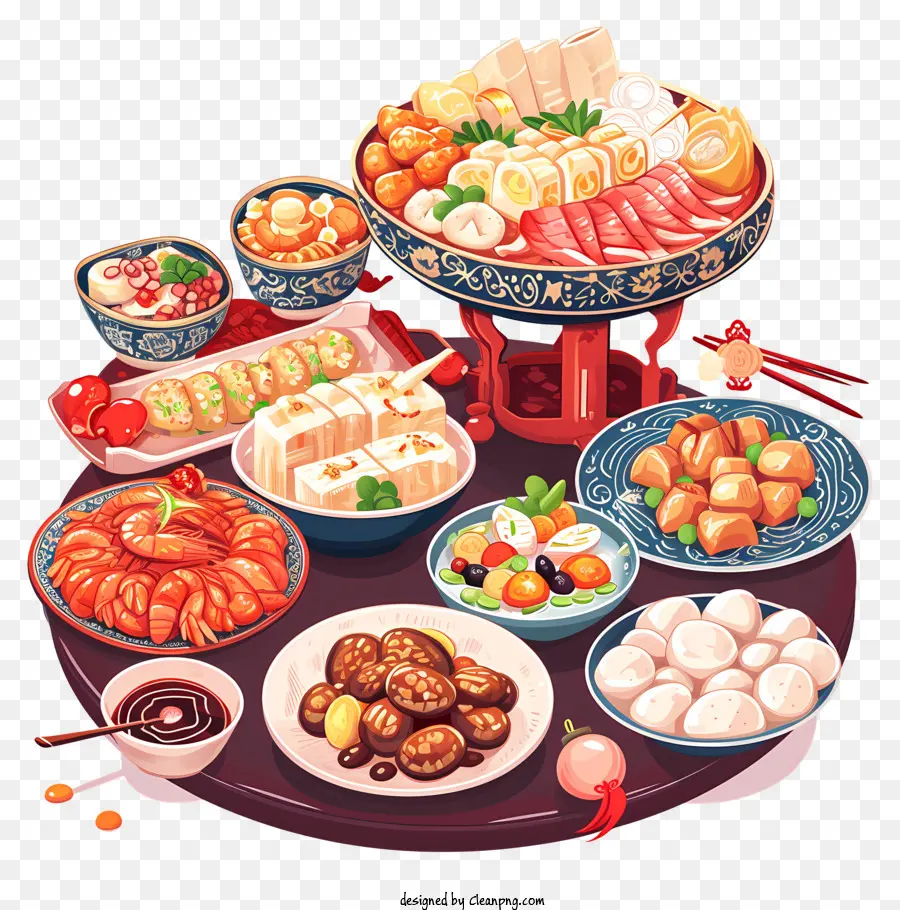Çin Yeni Yılı Menüsü，Iyi Yemek PNG