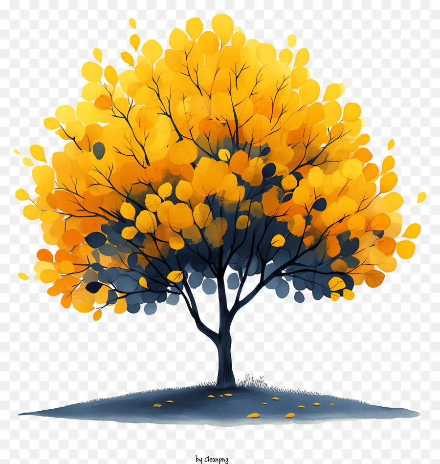 Sonbahar Ağacı，Sarı Yapraklı Ağaç PNG