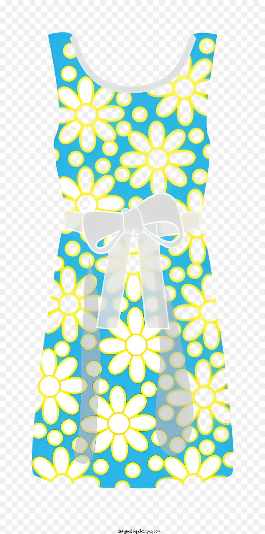 Sarı Ve Mavi Elbise，Çiçek Desenli Elbise PNG