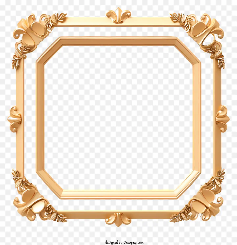 Elle çizilmiş Altın çerçeve，Altın Çerçeveli Ayna PNG