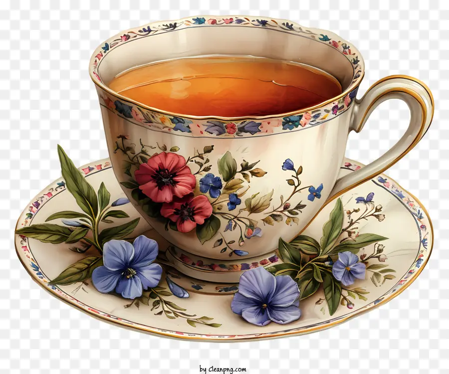 Çay Kupası，Vintage Porselen çay Bardağı PNG