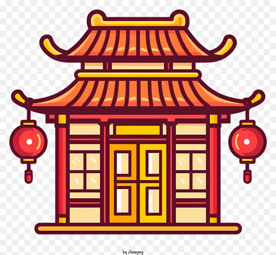 Çin Yeni Yılı，Geleneksel Çin Pagodası PNG